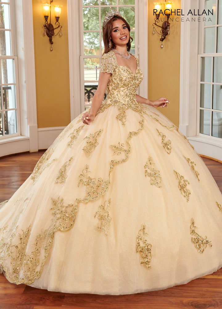 Applique Short Sleeve Quinceanera Dress by Rachel Allan RQ3108