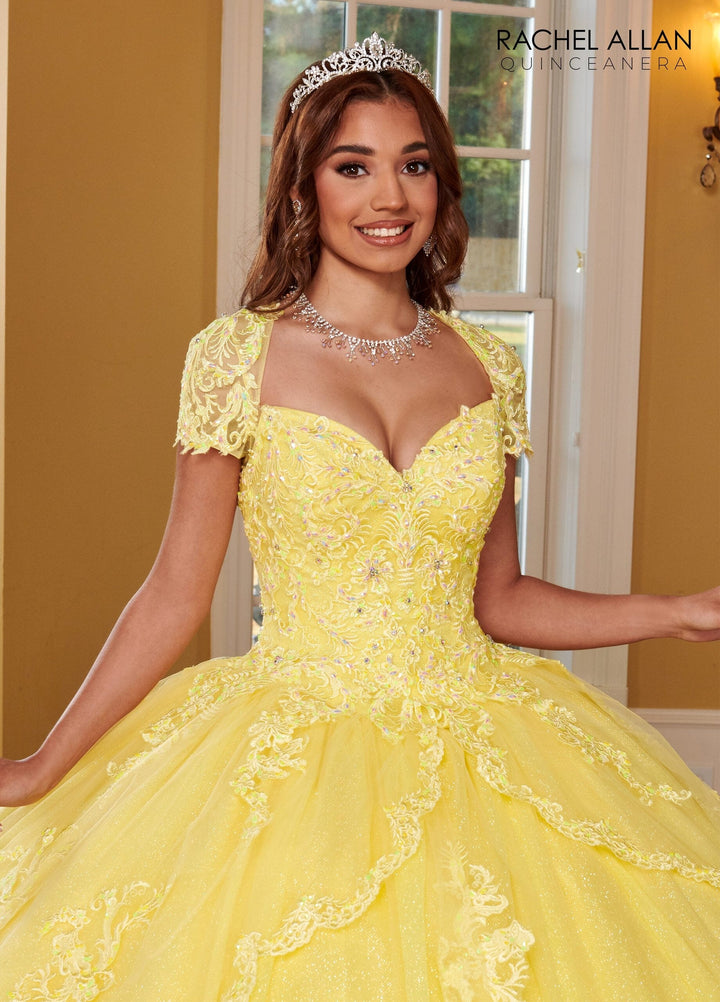 Applique Short Sleeve Quinceanera Dress by Rachel Allan RQ3108