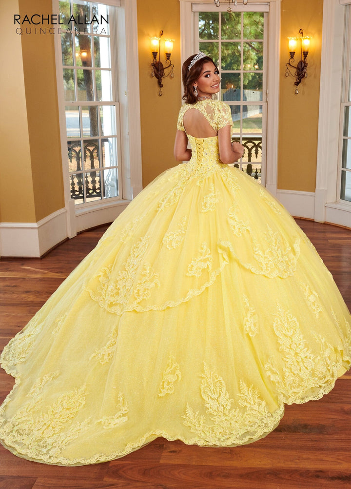 Applique Short Sleeve Quinceanera Dress by Rachel Allan RQ3108