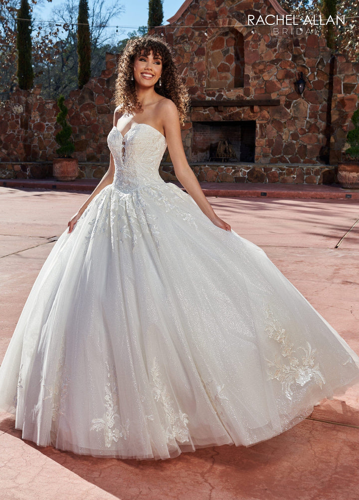 Applique Sweetheart Bridal Gown by Rachel Allan RB6123