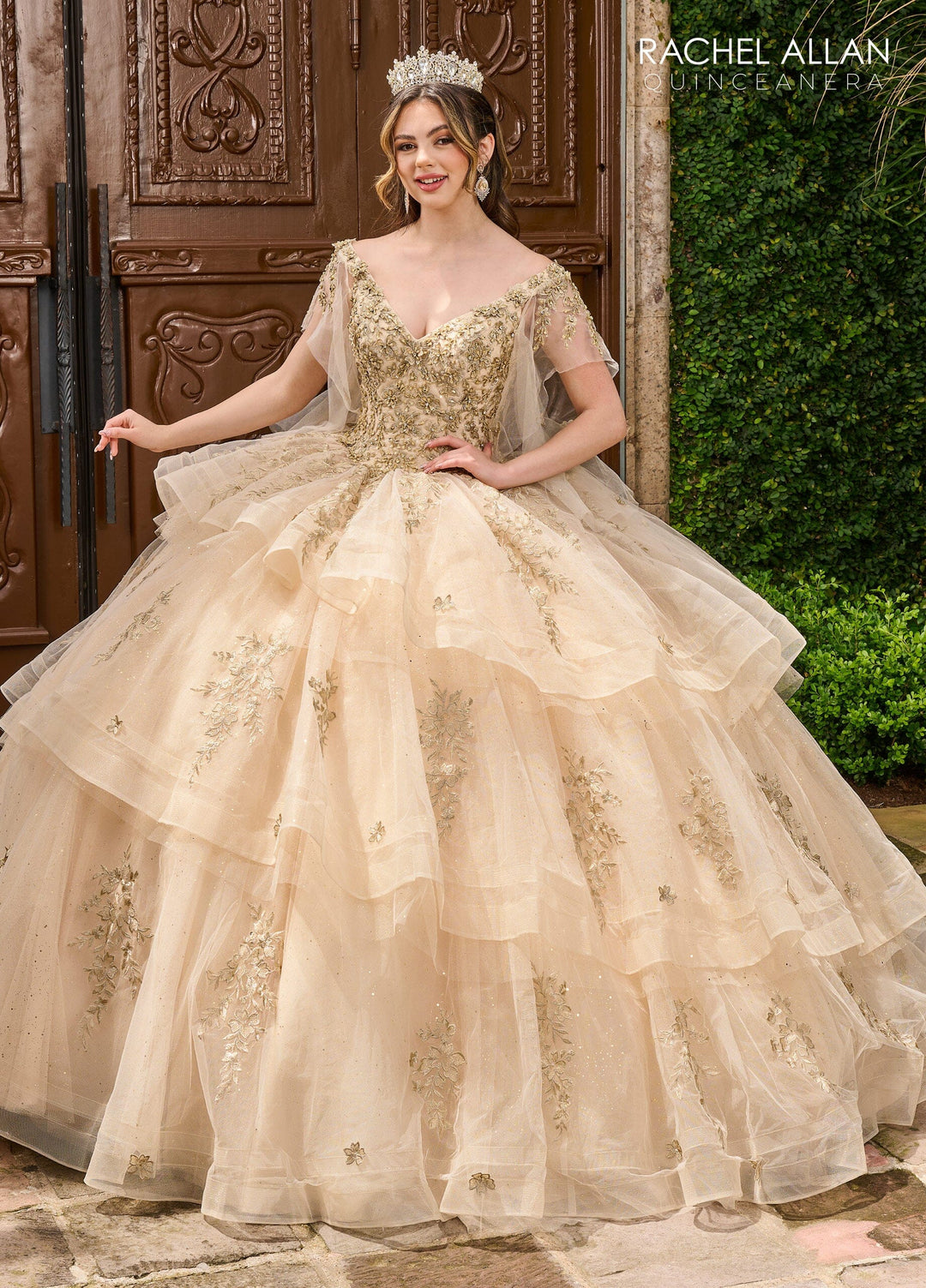 Applique V-Neck Quinceanera Dress by Rachel Allan RQ2173