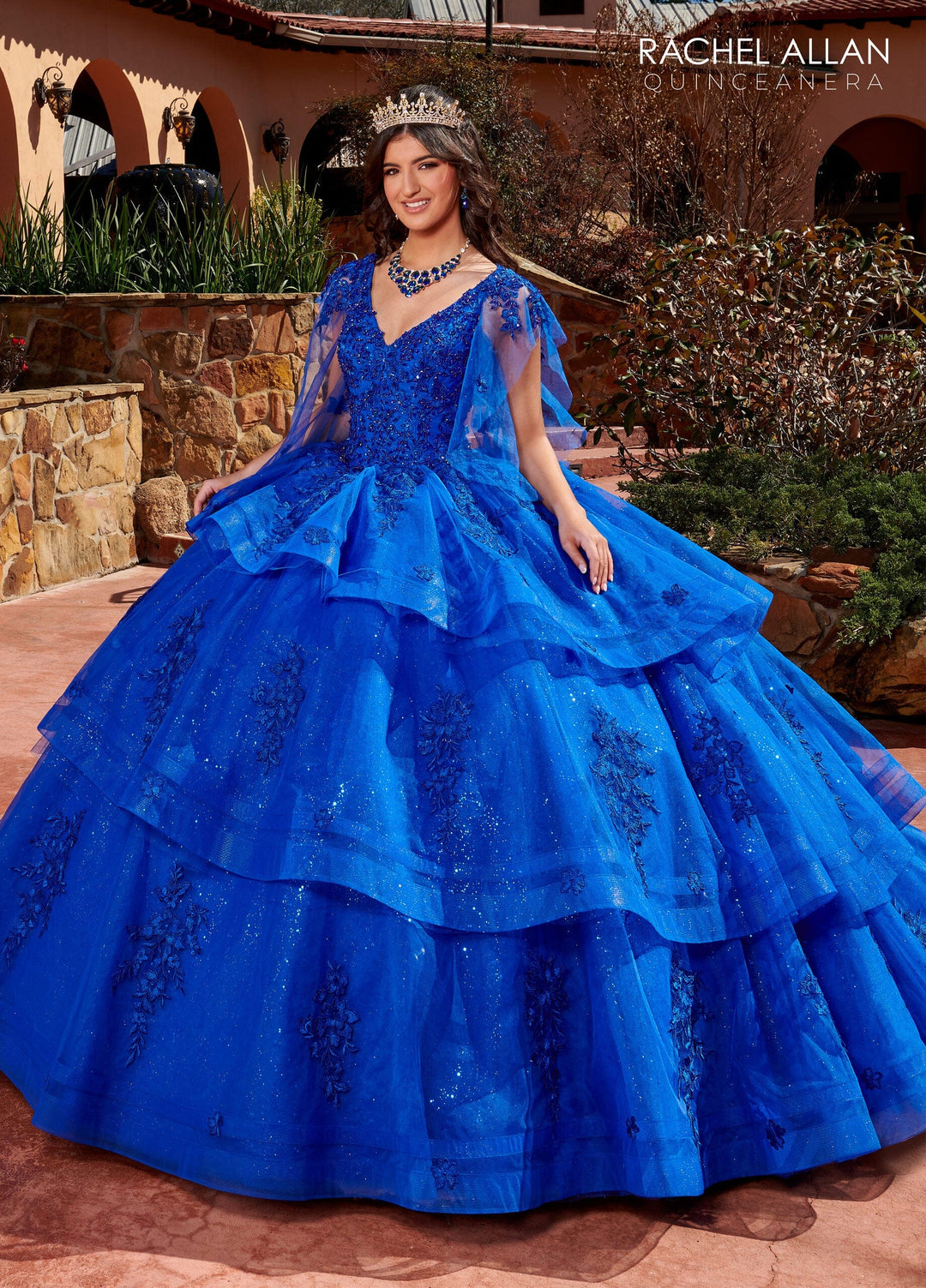 Applique V-Neck Quinceanera Dress by Rachel Allan RQ2173