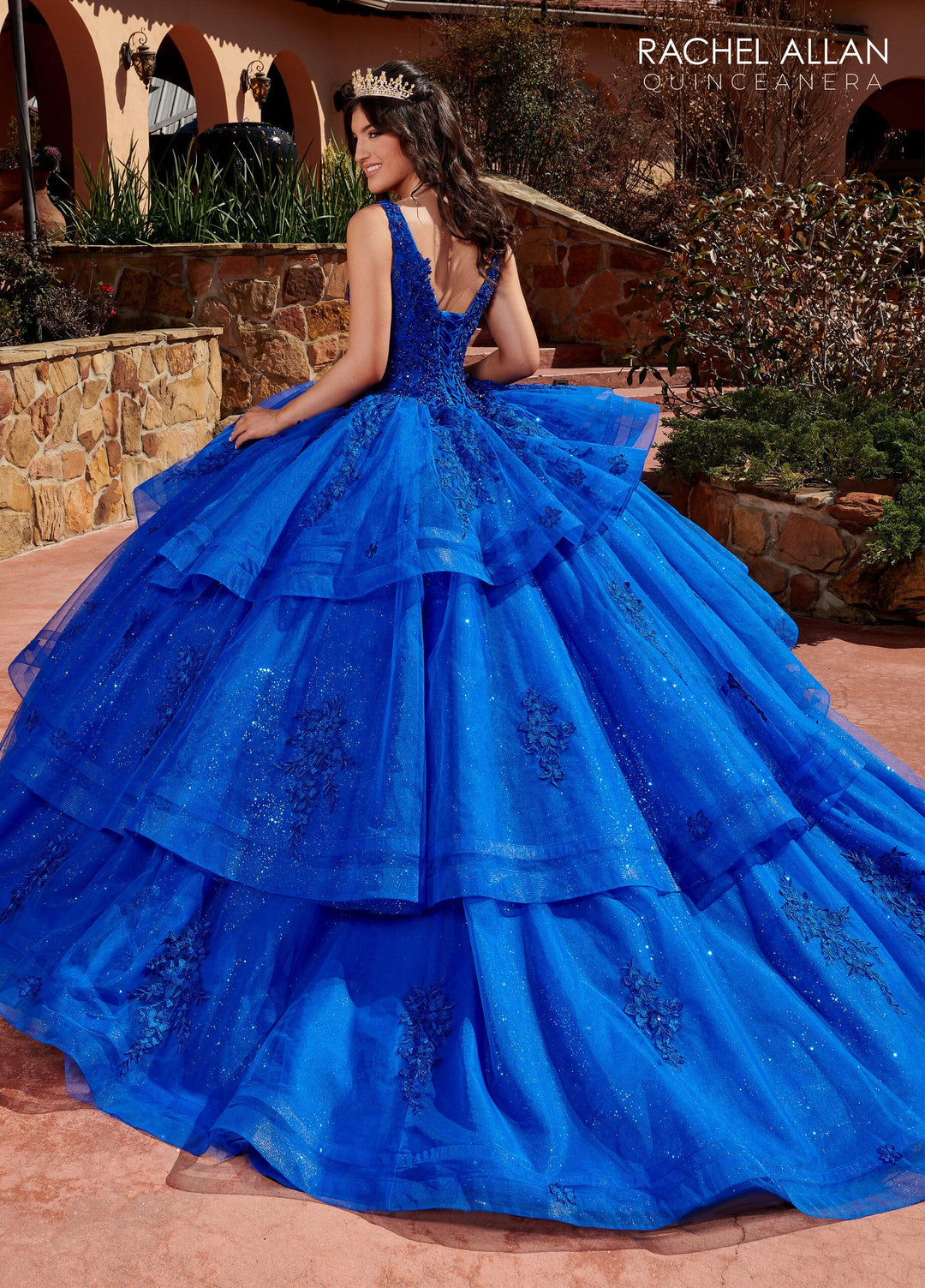 Applique V-Neck Quinceanera Dress by Rachel Allan RQ2173