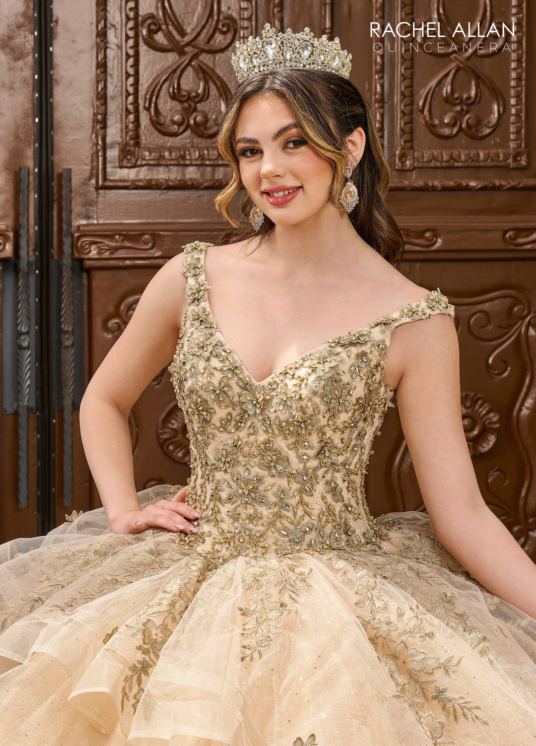 Applique V-Neck Quinceanera Dress by Rachel Allan RQ2173