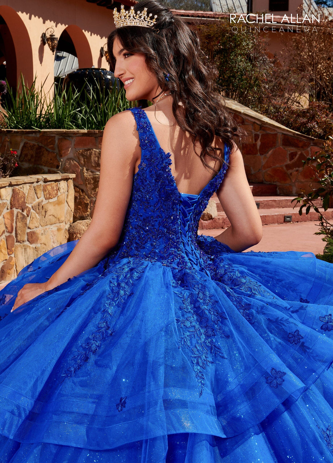 Applique V-Neck Quinceanera Dress by Rachel Allan RQ2173