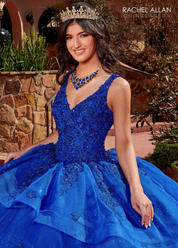 Applique V-Neck Quinceanera Dress by Rachel Allan RQ2173