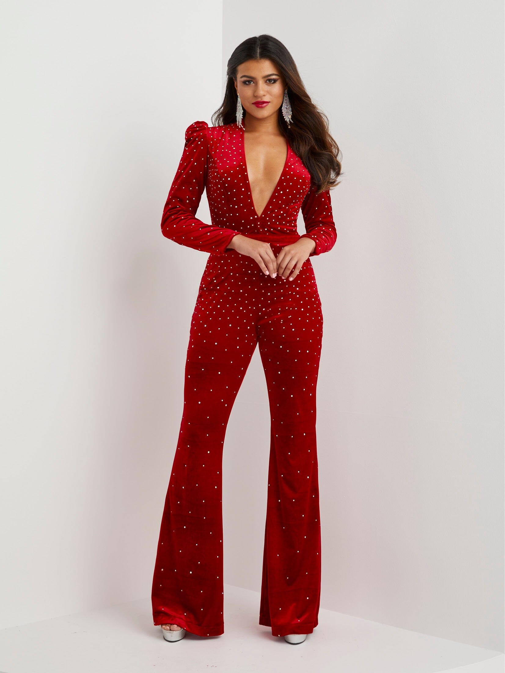 Red 2 piece jumpsuit on sale