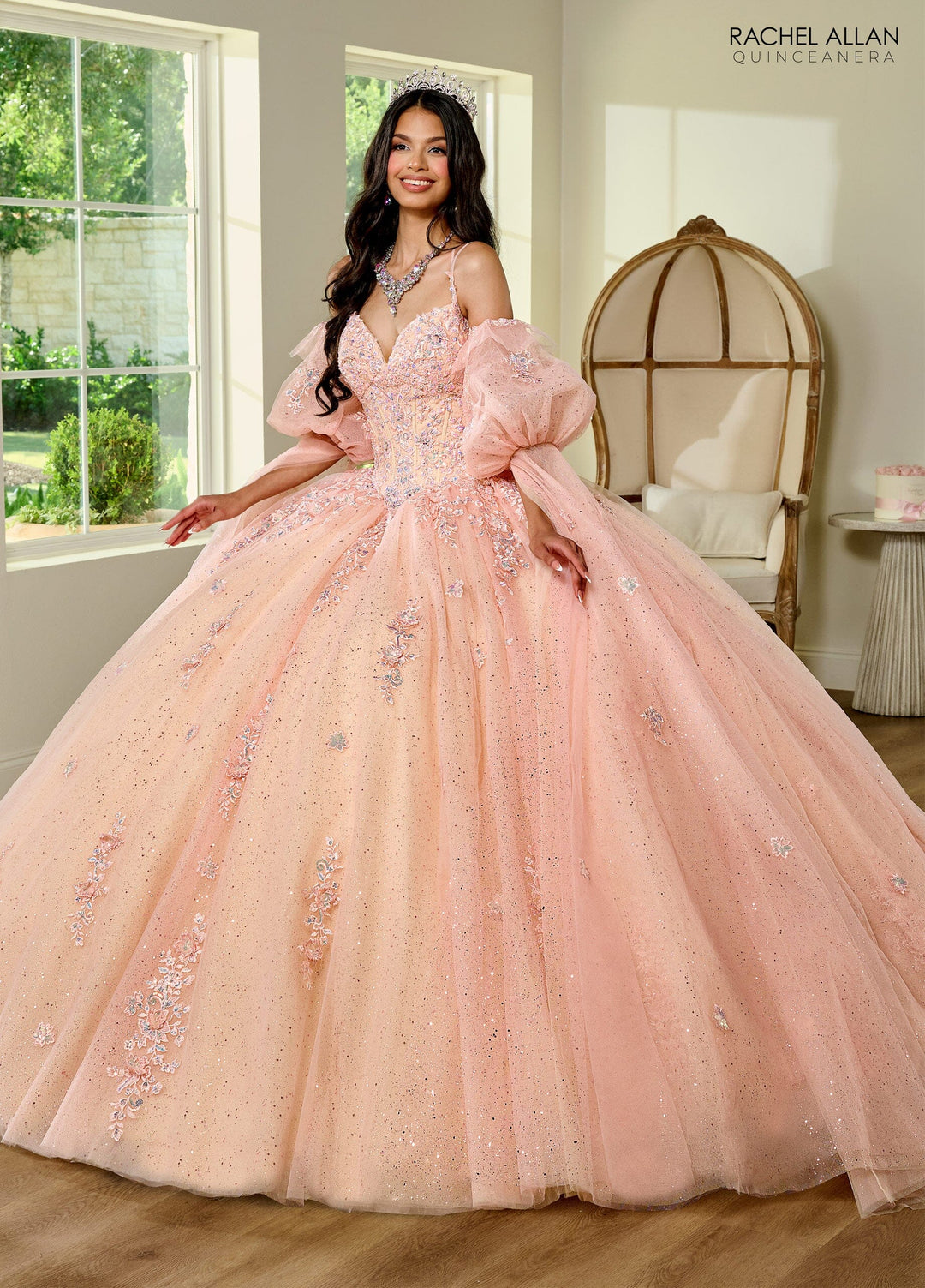 Cape Sleeve Quinceanera Dress by Rachel Allan RQ1133