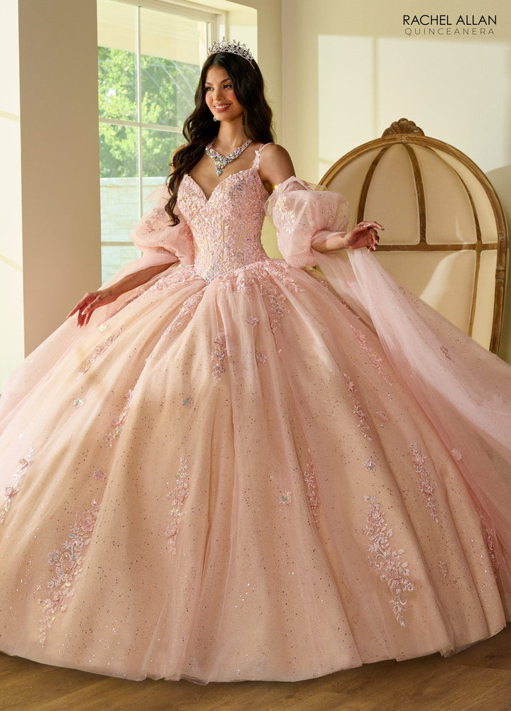 Cape Sleeve Quinceanera Dress by Rachel Allan RQ1133