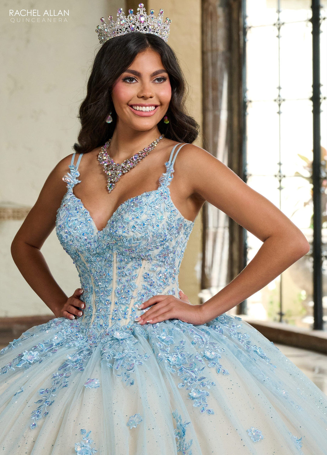 Cape Sleeve Quinceanera Dress by Rachel Allan RQ1133