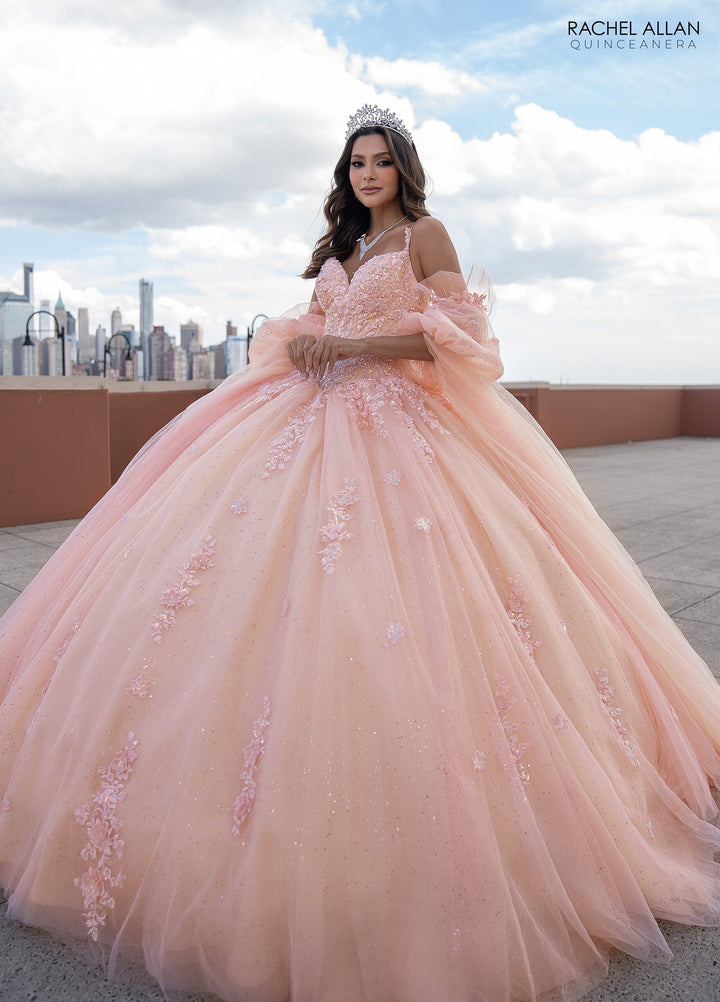 Cape Sleeve Quinceanera Dress by Rachel Allan RQ1133