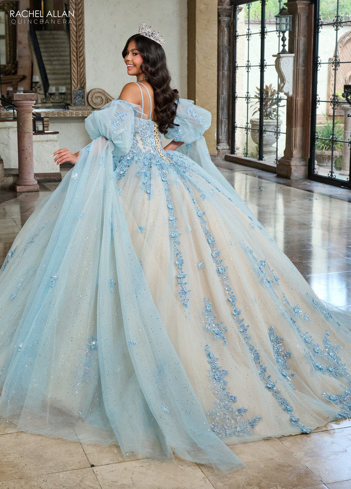 Cape Sleeve Quinceanera Dress by Rachel Allan RQ1133