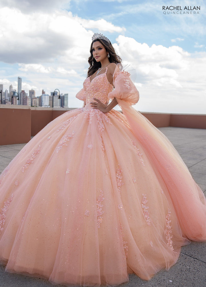 Cape Sleeve Quinceanera Dress by Rachel Allan RQ1133