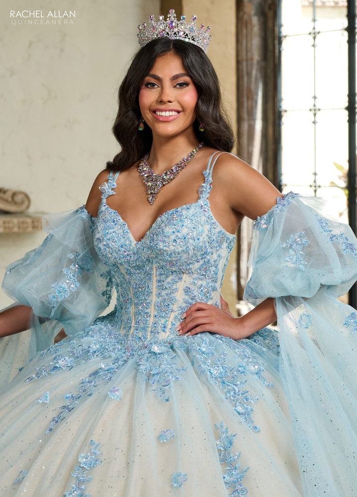 Cape Sleeve Quinceanera Dress by Rachel Allan RQ1133