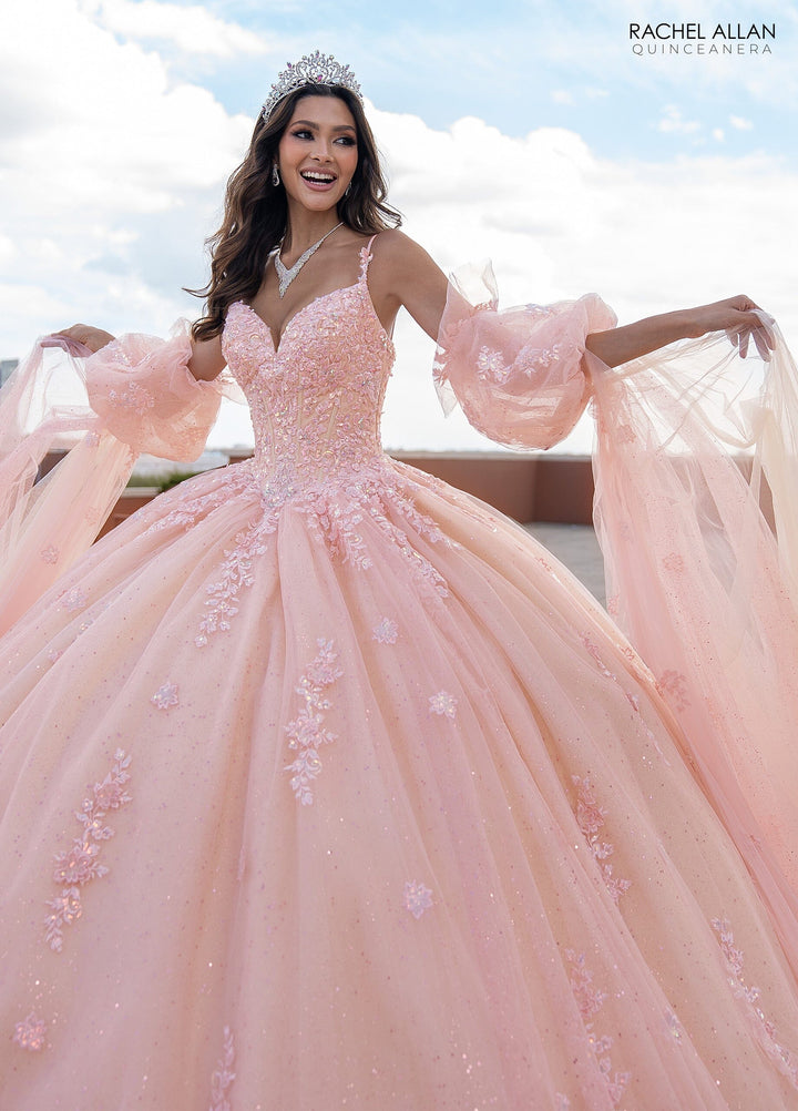 Cape Sleeve Quinceanera Dress by Rachel Allan RQ1133