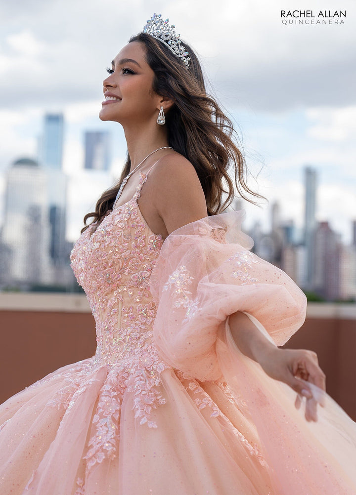 Cape Sleeve Quinceanera Dress by Rachel Allan RQ1133