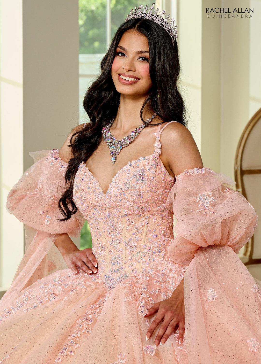 Cape Sleeve Quinceanera Dress by Rachel Allan RQ1133