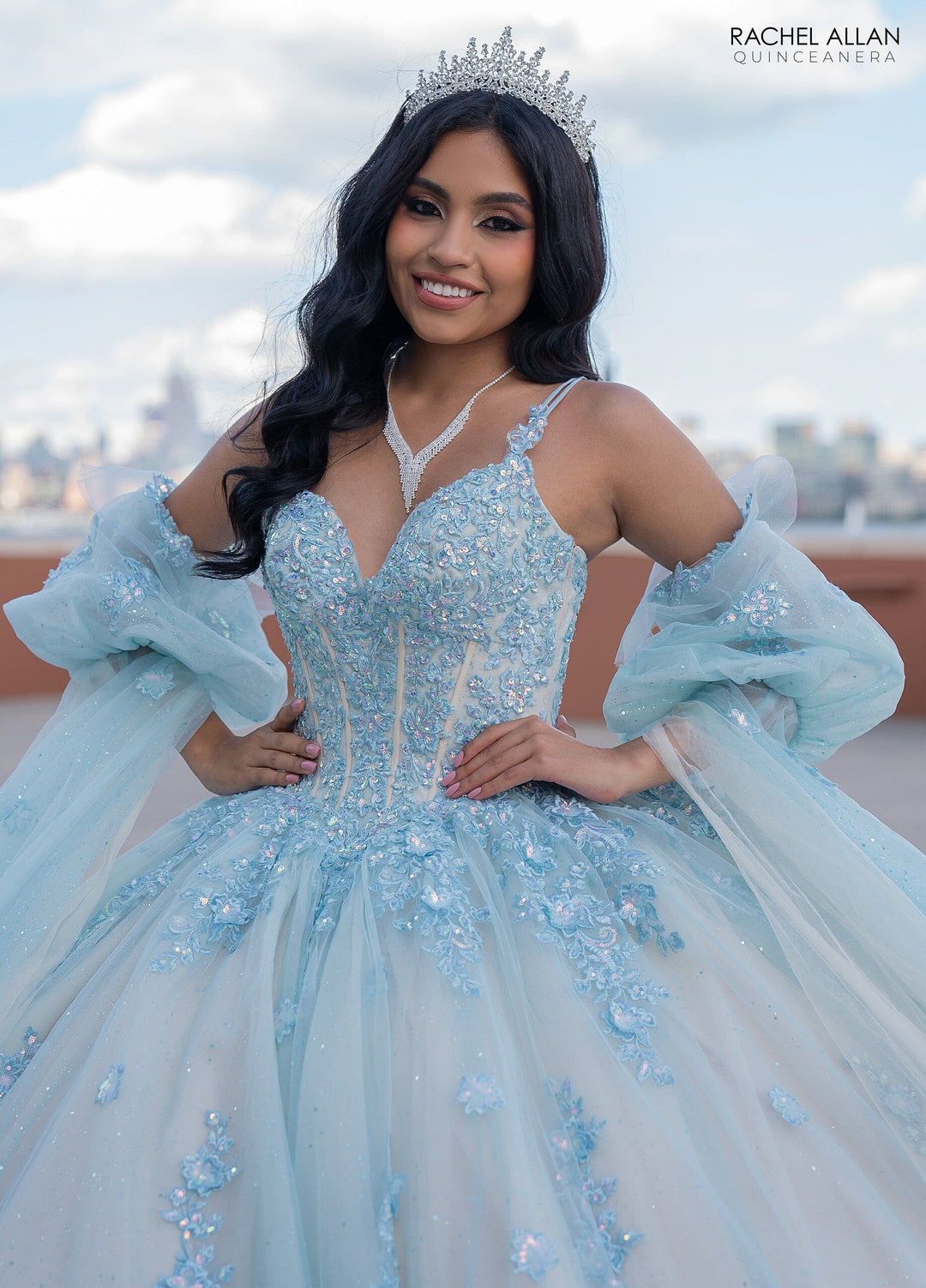 Cape Sleeve Quinceanera Dress by Rachel Allan RQ1133