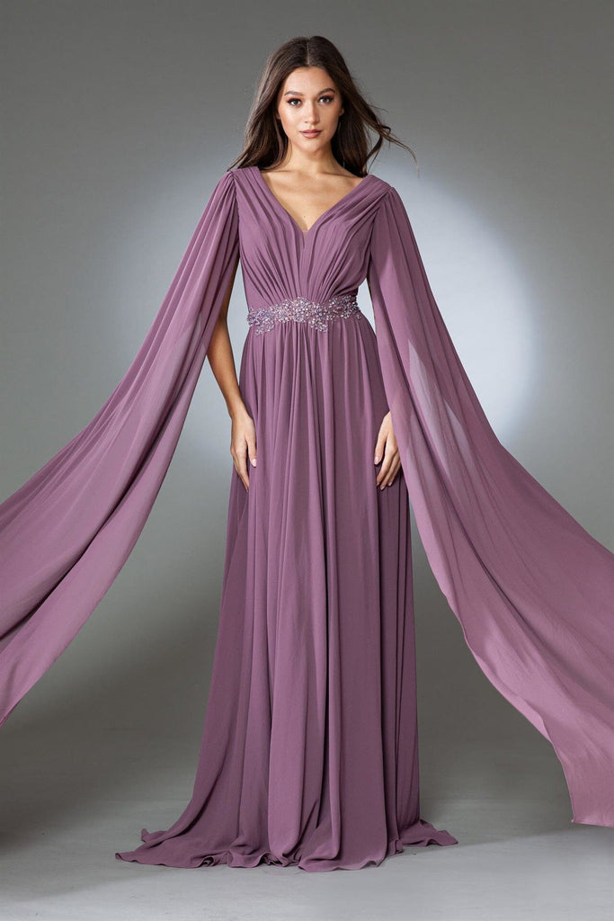 CK Purple V-neck Lace & Chiffon offers Dress