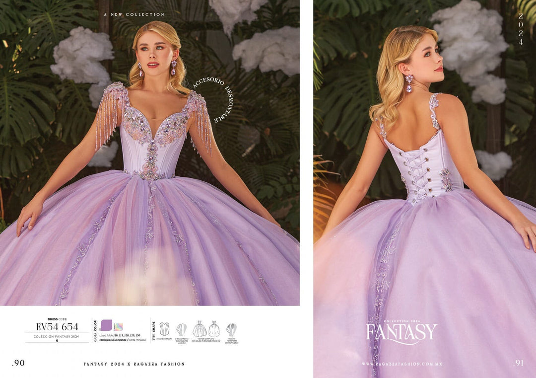 Chandelier Sleeve Quinceanera Dress by Ragazza EV54-654