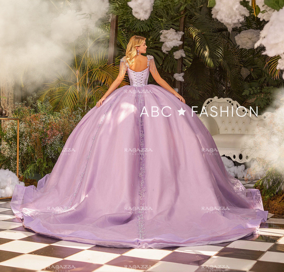 Chandelier Sleeve Quinceanera Dress by Ragazza EV54-654