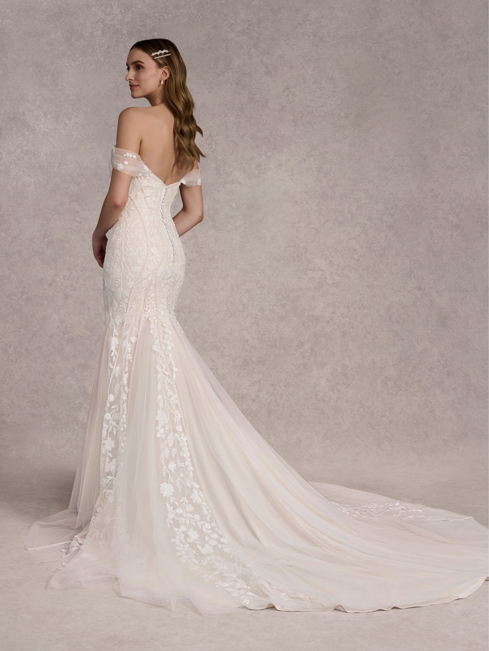 Embroidered Off Shoulder Bridal Gown by Adrianna Papell 31267 – ABC Fashion