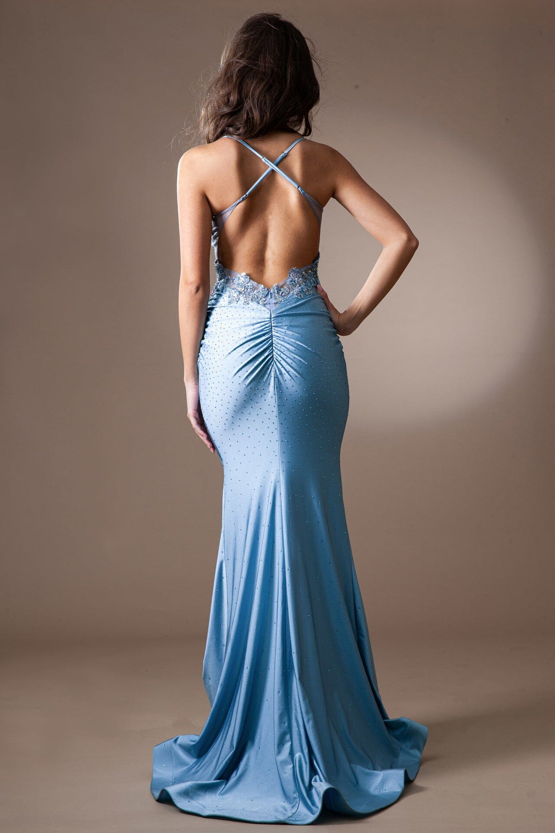 Fitted Applique Sleeveless Gown by Amelia Couture TM1018