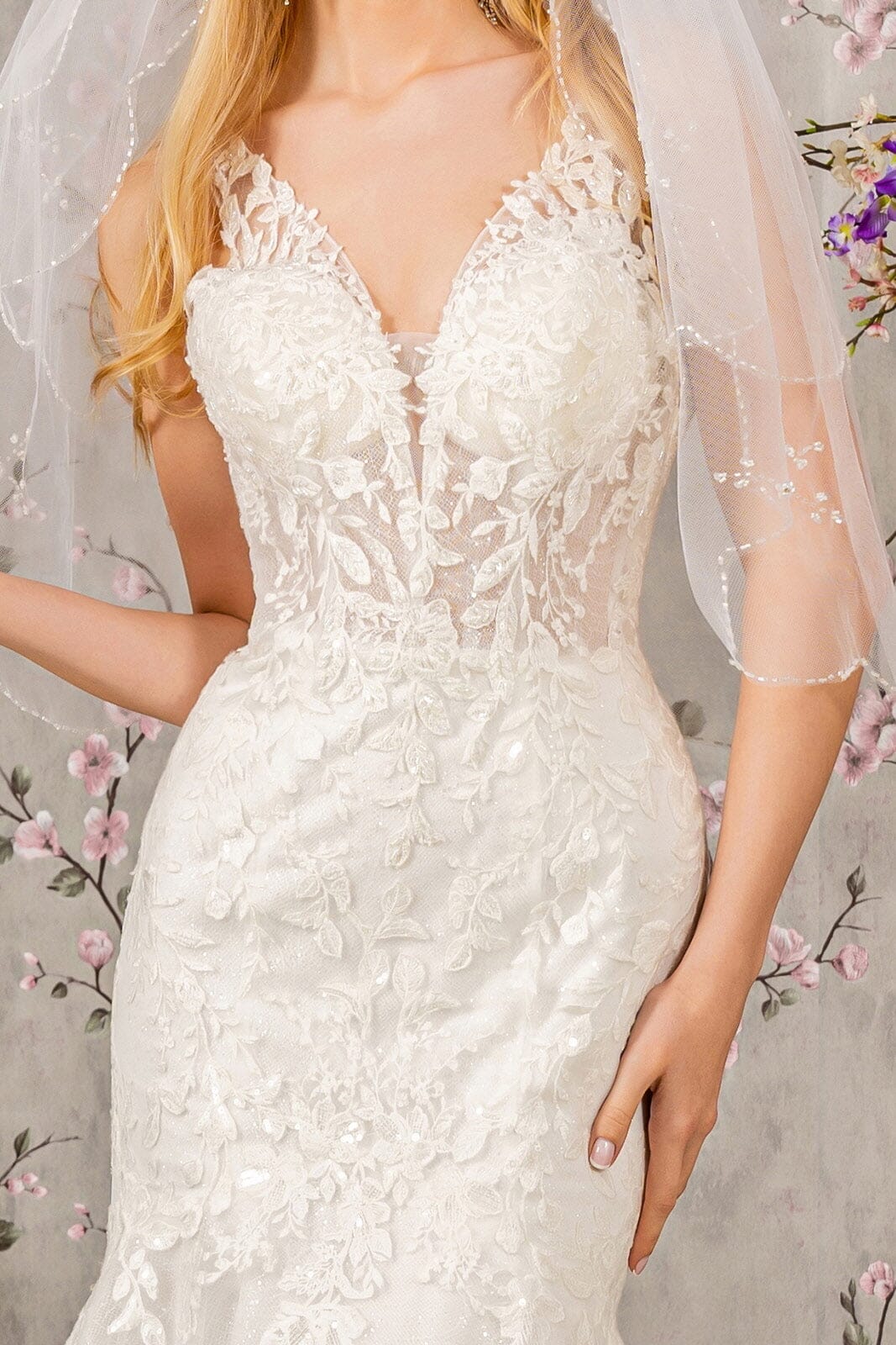 Fitted Embroidered Sleeveless Bridal Gown by GLS Gloria GL3487