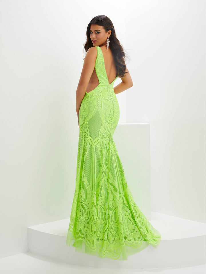 Fitted Sequin Side Cutout Gown by Panoply 14142