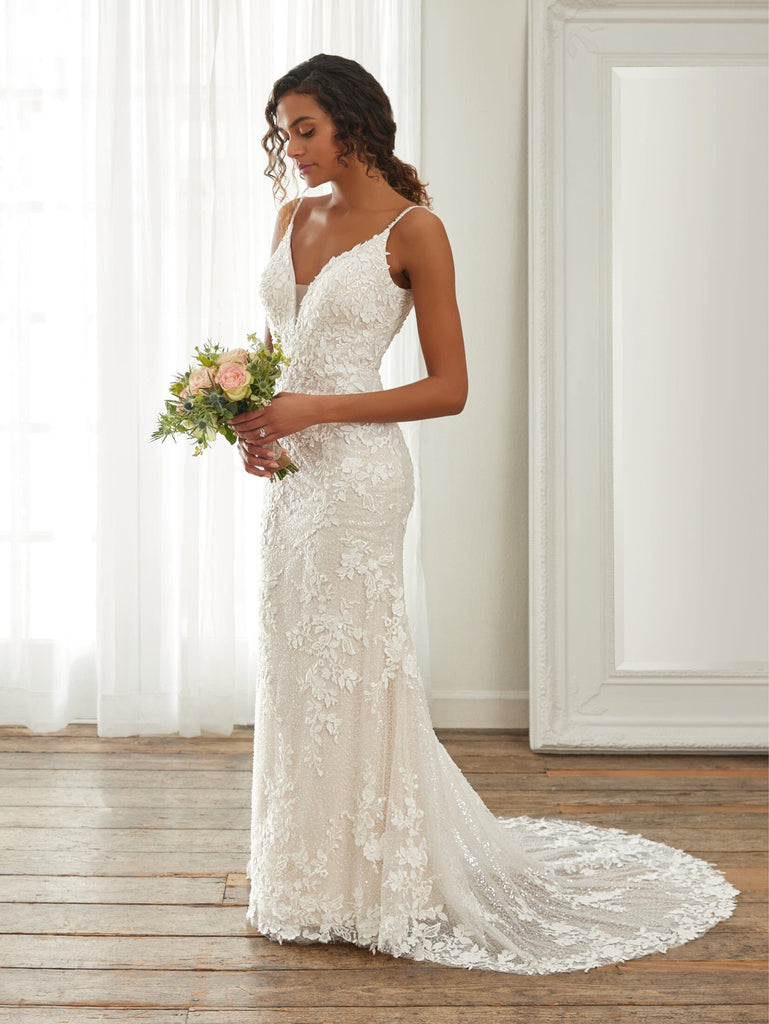 Fitted Sleeveless Lace Bridal Gown by Adrianna Papell 31228 ABC