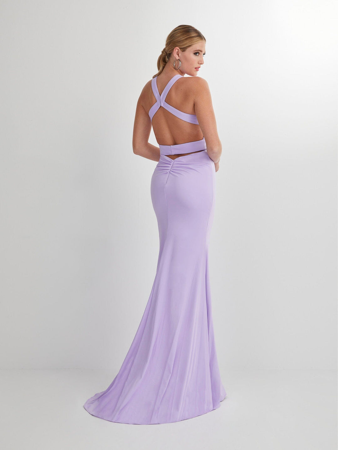 Fitted Spandex Sleeveless Slit Gown by Studio 17 12897