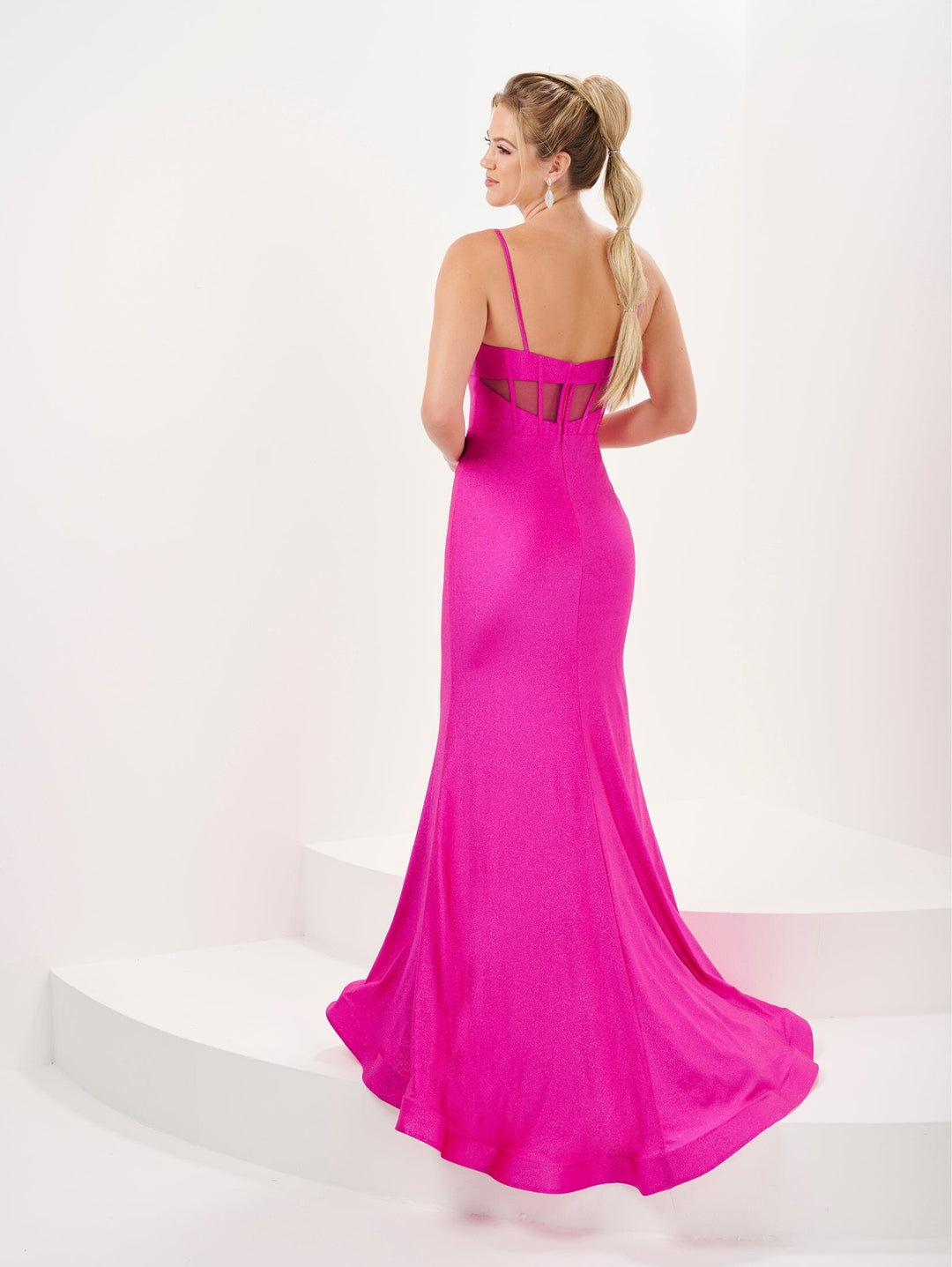 Fitted Sparkle Jersey Sleeveless Gown by Tiffany Designs 16062