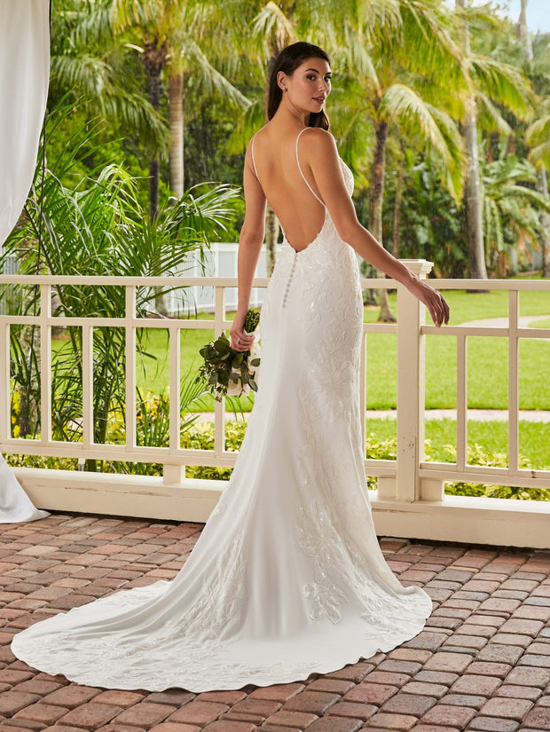 Jones | Open Back Crepe Wedding Dress