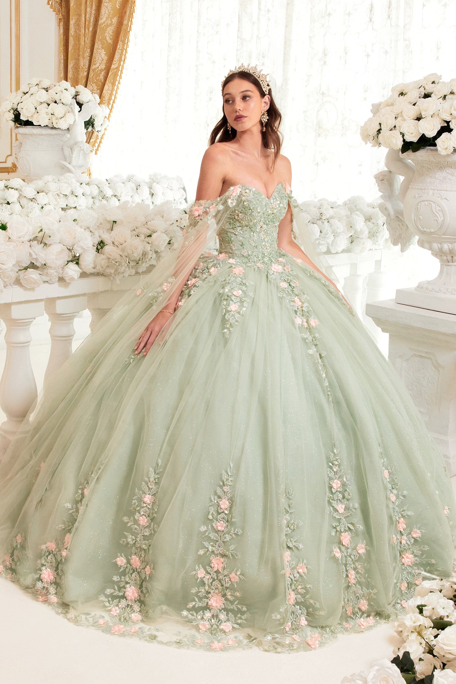 Floral skirt ball gown hotsell