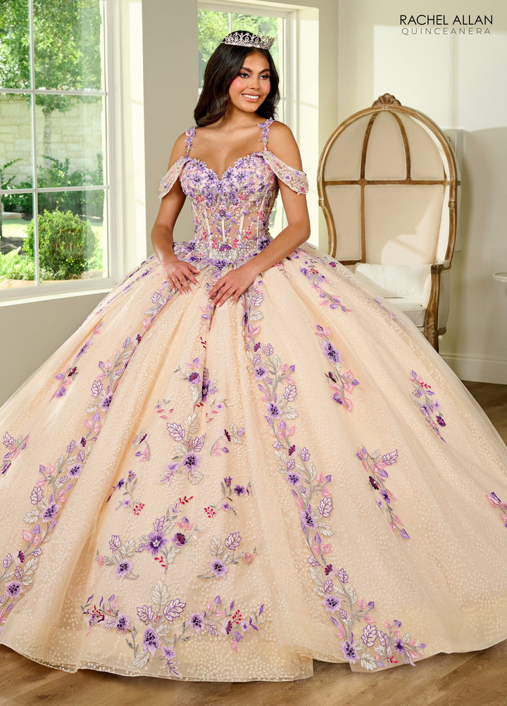 Floral Embroidered Quinceanera Dress by Rachel Allan RQ2185