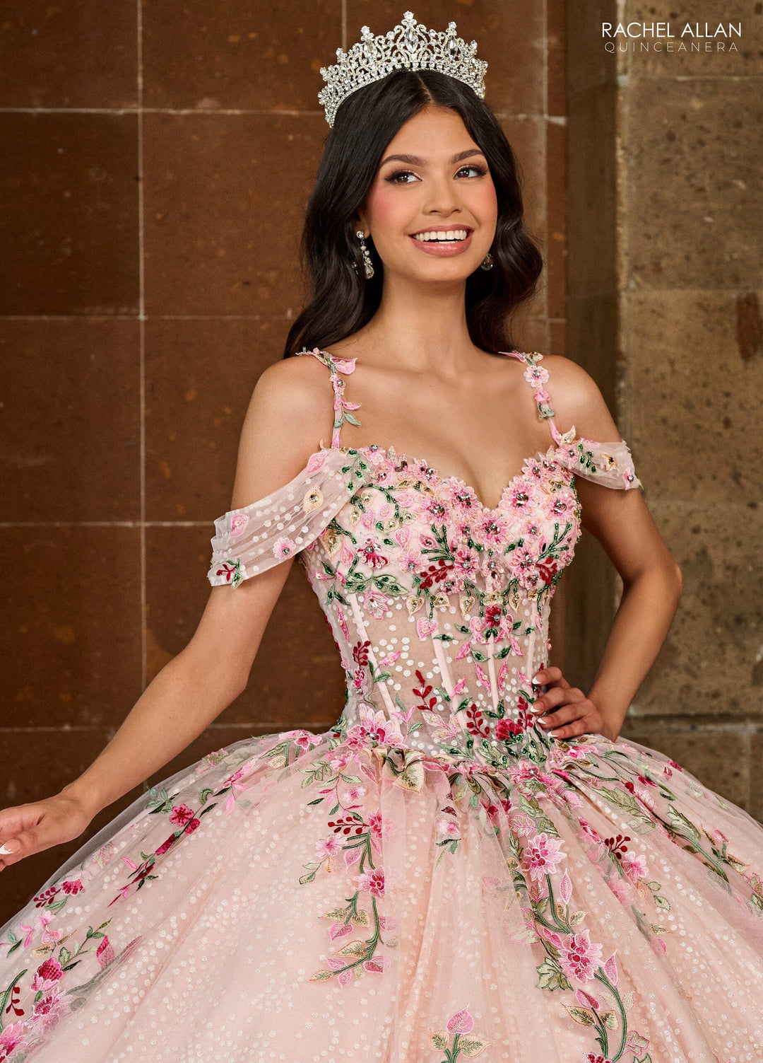 Floral Embroidered Quinceanera Dress by Rachel Allan RQ2185