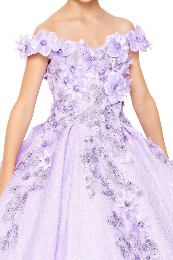 Girls 3D Floral Glitter Gown by Cinderella Couture 8020