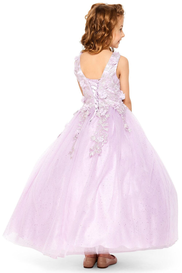 Girls 3D Floral Sleeveless Gown by Cinderella Couture 5107