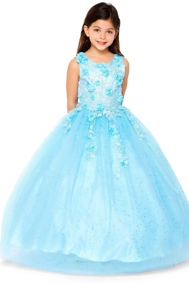 Girls 3D Floral Sleeveless Gown by Cinderella Couture 5107