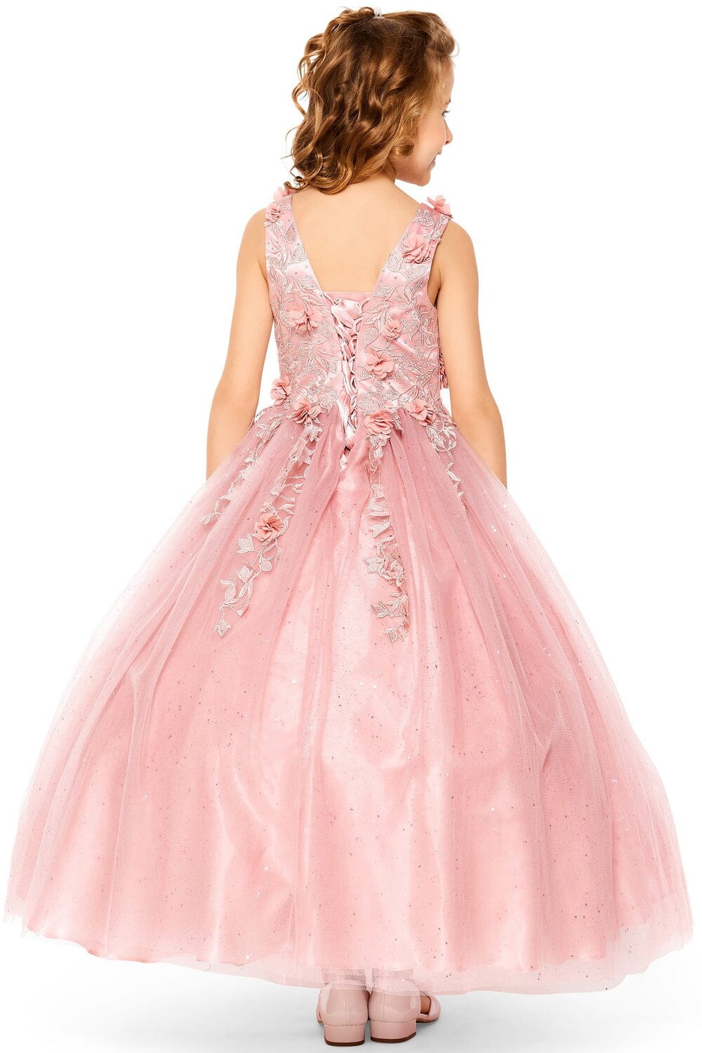 Girls 3D Floral Sleeveless Gown by Cinderella Couture 5107