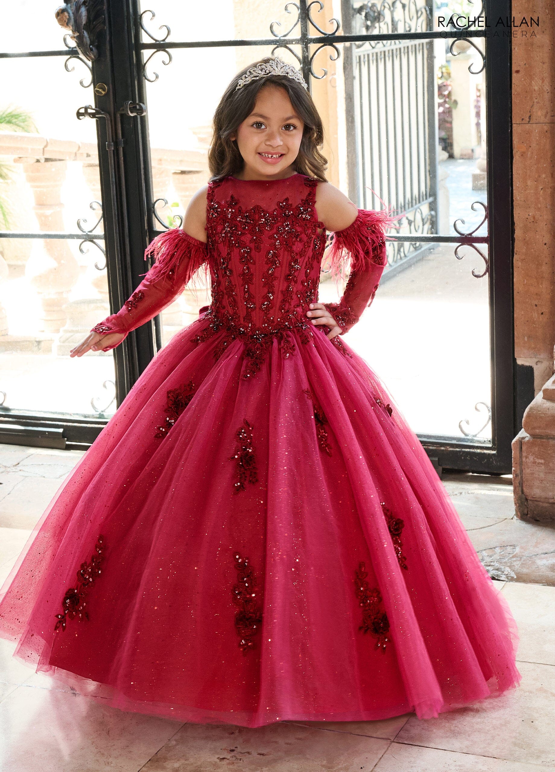 Girls red ball gown best sale