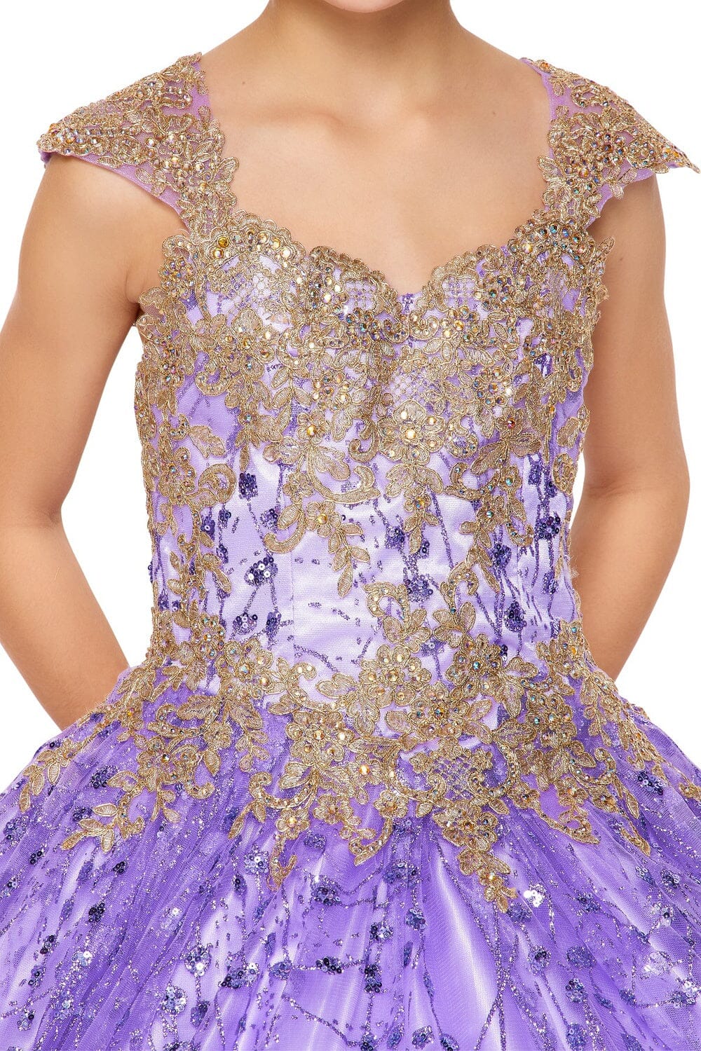 Girls Applique Glitter Gown by Cinderella Couture 8024