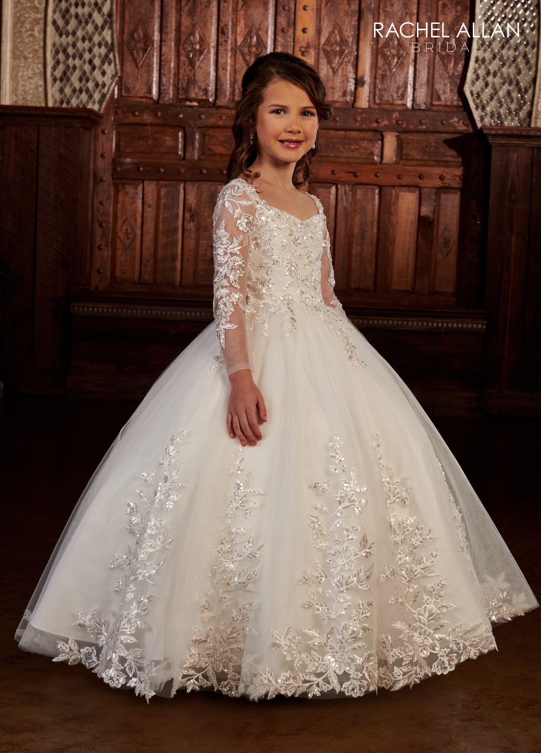 Girls First Communion Dresses Communion Dresses White Dresses Tagged Dresses with Train ABC Fashion