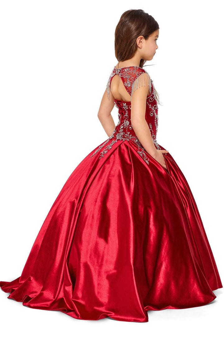 Girls Beaded Satin Gown by Cinderella Couture 8016