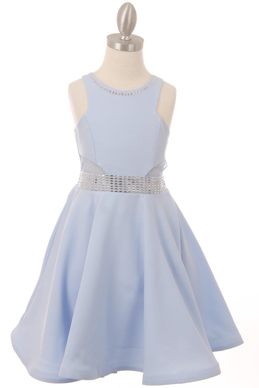 Girls Beaded Short Satin Dress by Cinderella Couture 5071