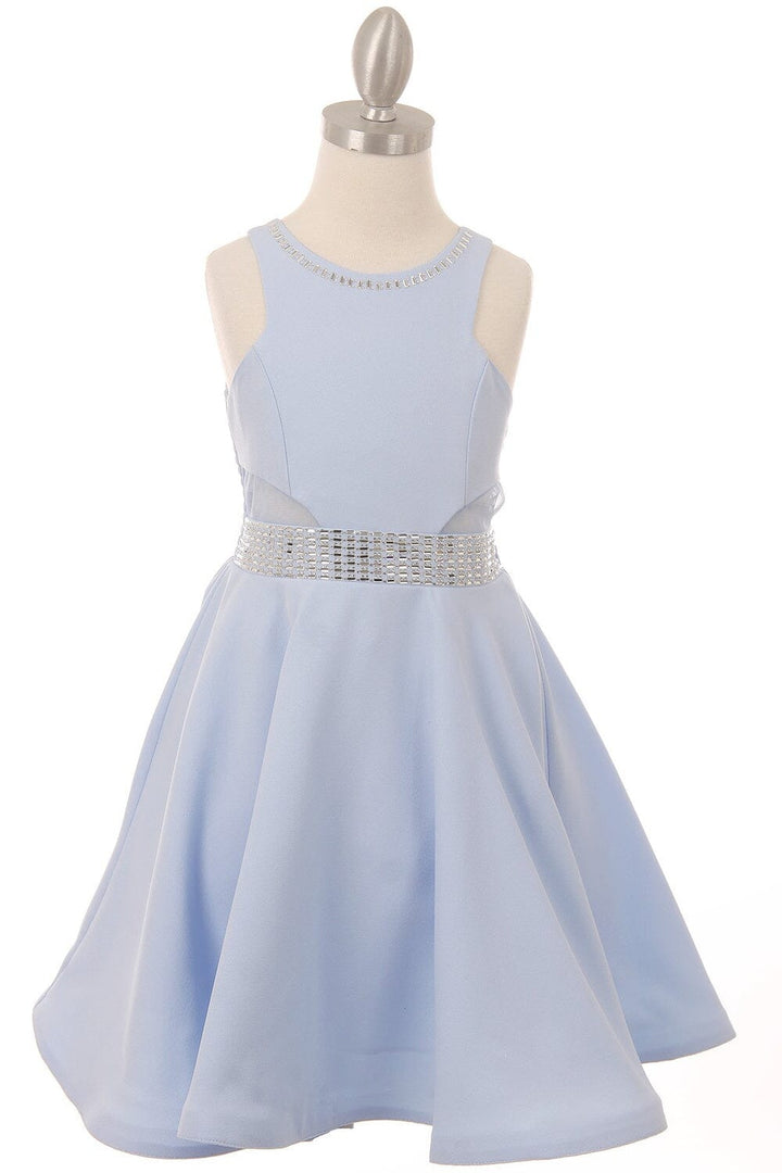 Girls Beaded Short Satin Dress by Cinderella Couture 5071