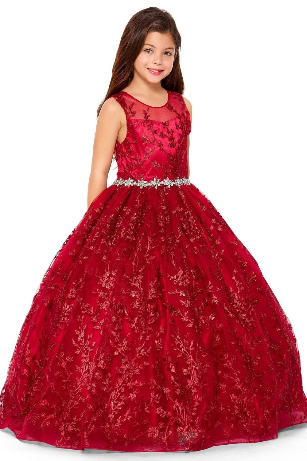 Girls Floral Embroidered Gown by Cinderella Couture 5109