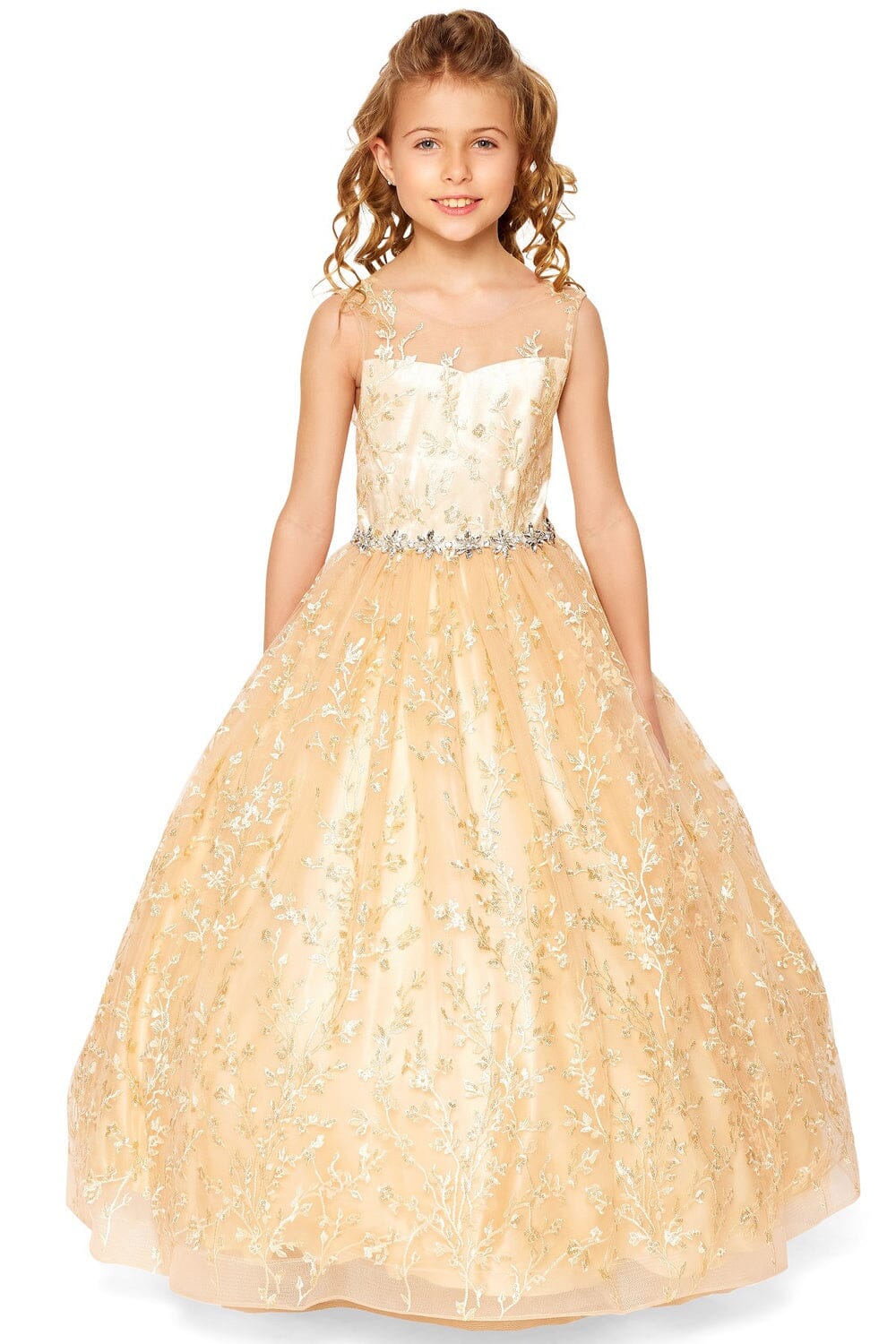 Girls Floral Embroidered Gown by Cinderella Couture 5109