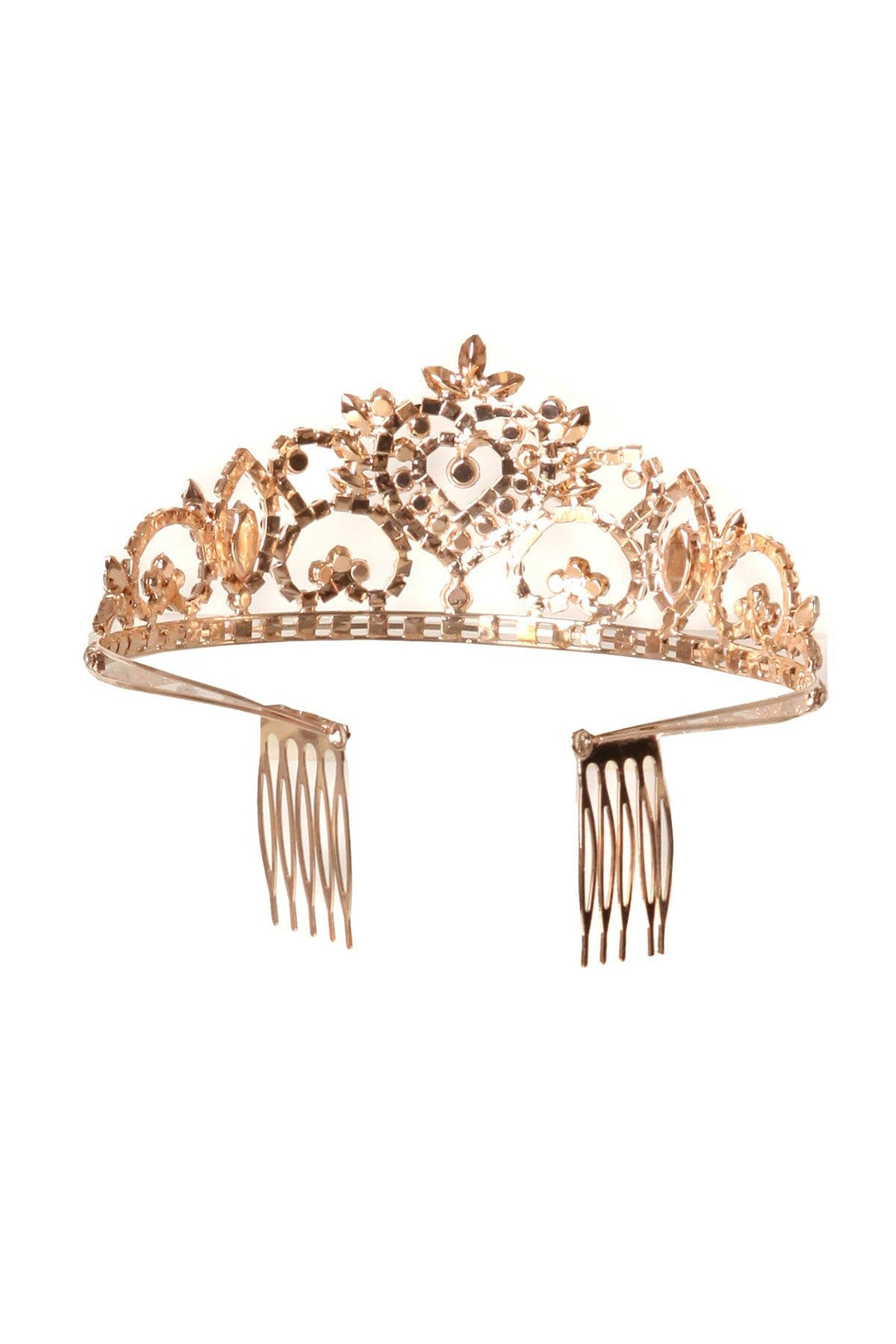 Girls Lovely Rhinestone Heart Tiara with Comb