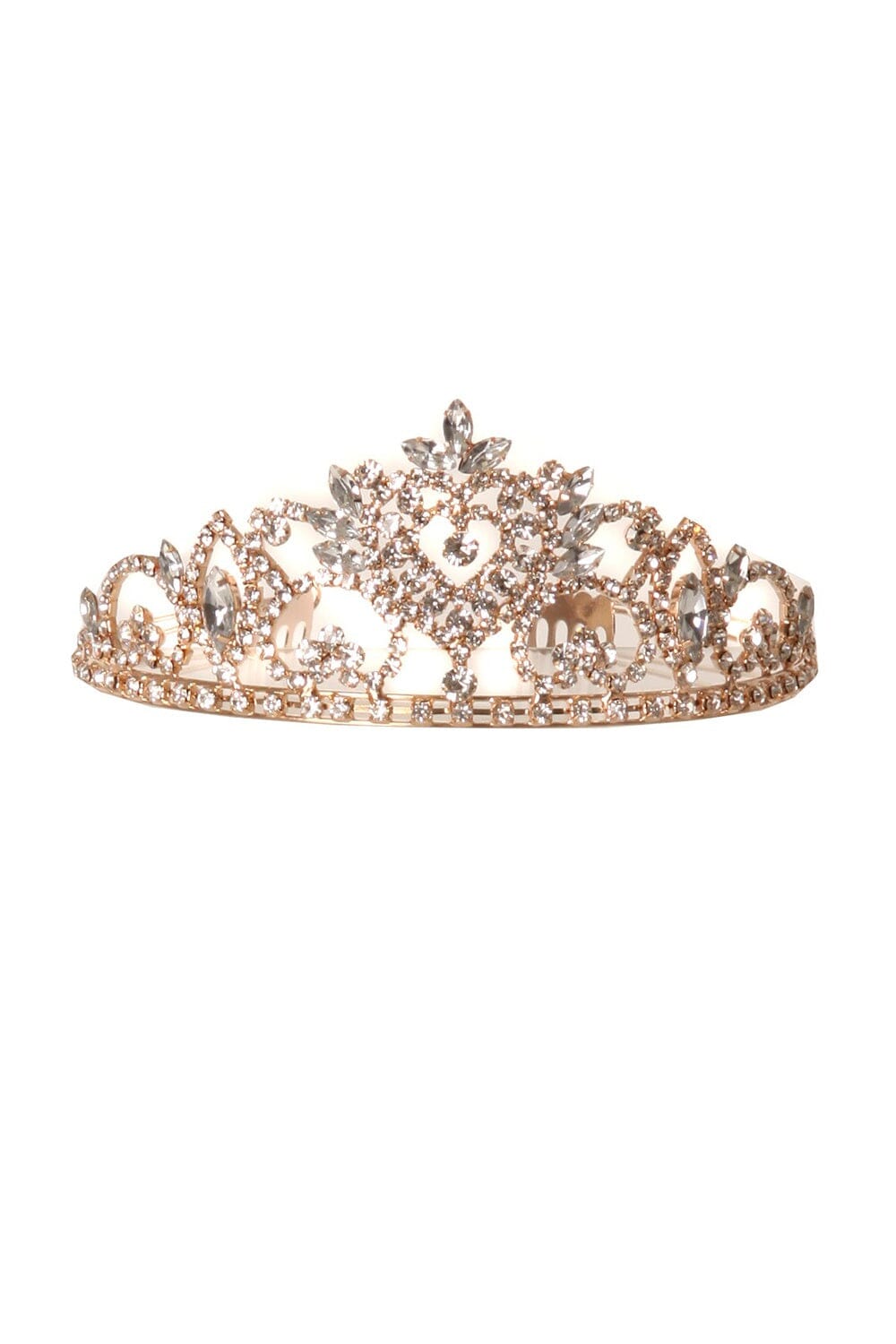 Girls Lovely Rhinestone Heart Tiara with Comb